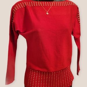 Red Studded Sweater